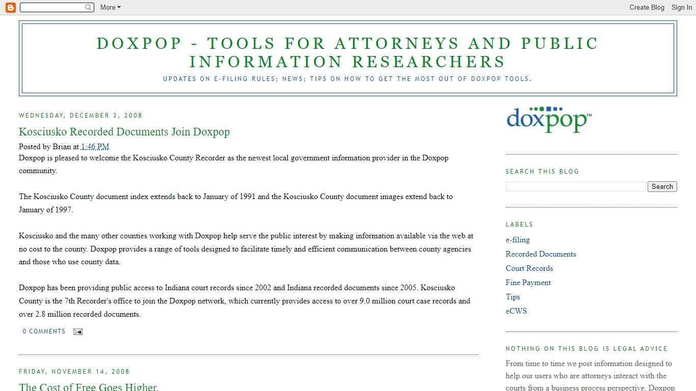 Doxpop - Tools for Attorneys and Public Information Researchers