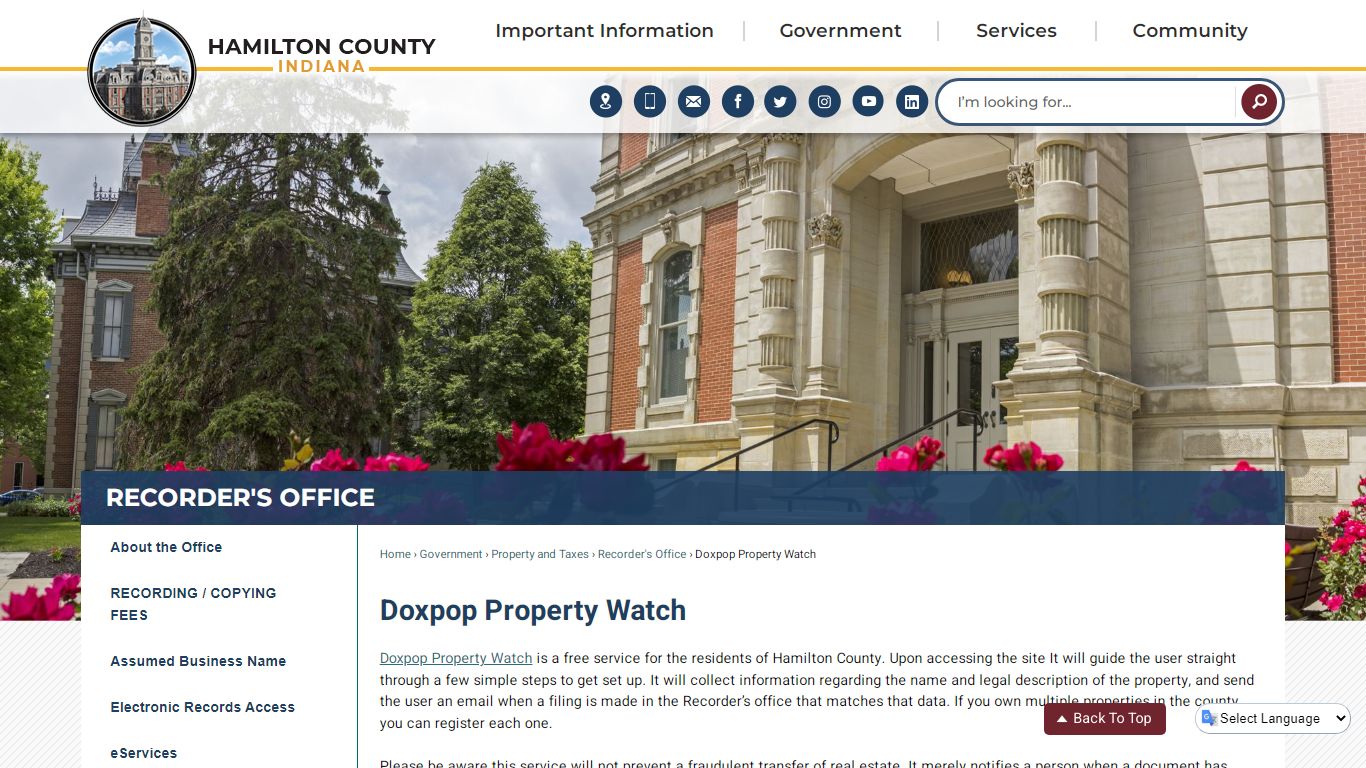 Doxpop Property Watch | Hamilton County, IN